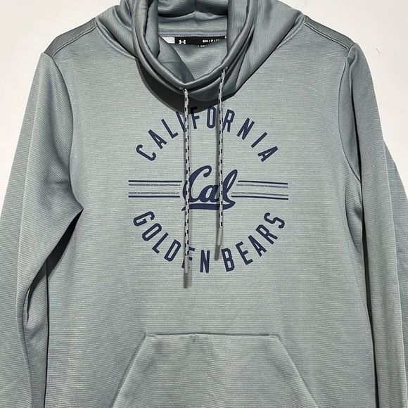 NEW Under Armour California Golden Bears Funnel Neck Grey Sweatshirt Size Small - Picture 2 of 7